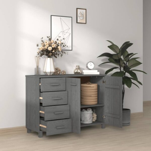 vidaXL Sideboard HAMAR Dark Gray 44.5"x15.7"x31.5" Solid Wood Pine - Image 6