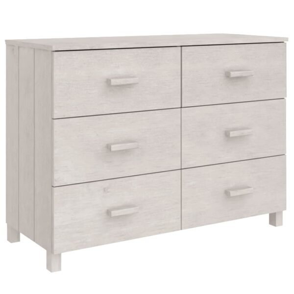 vidaXL Sideboard HAMAR White 44.5"x15.7"x31.5" Solid Wood Pine - Image 2