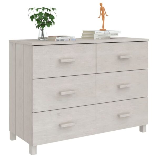 vidaXL Sideboard HAMAR White 44.5"x15.7"x31.5" Solid Wood Pine - Image 4