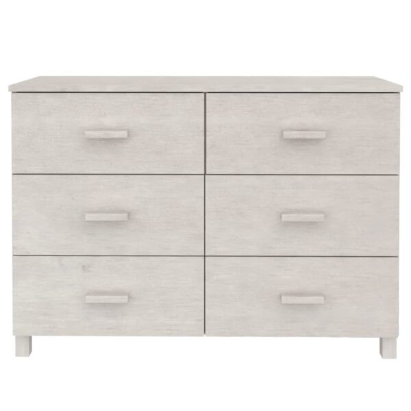 vidaXL Sideboard HAMAR White 44.5"x15.7"x31.5" Solid Wood Pine - Image 5