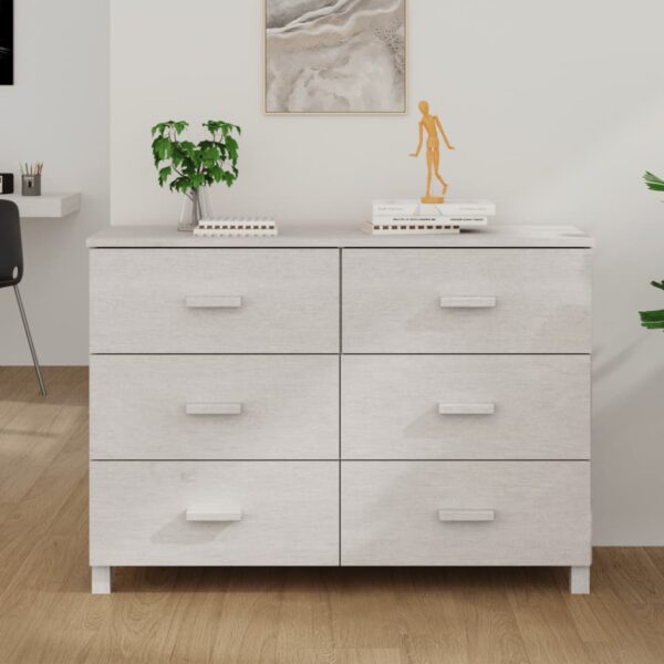 vidaXL Sideboard HAMAR White 44.5"x15.7"x31.5" Solid Wood Pine