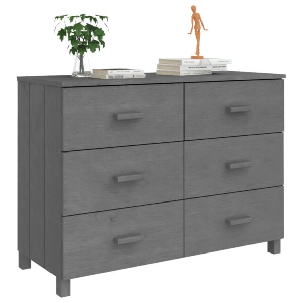 vidaXL Sideboard HAMAR Dark Gray 44.5"x15.7"x31.5" Solid Wood Pine - Image 4