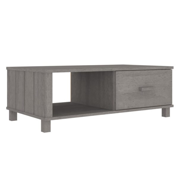 vidaXL Coffee Table HAMAR Light Gray 39.4"x21.7"x13.8" Solid Wood Pine - Image 2