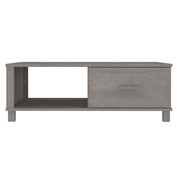 vidaXL Coffee Table HAMAR Light Gray 39.4"x21.7"x13.8" Solid Wood Pine - Image 5