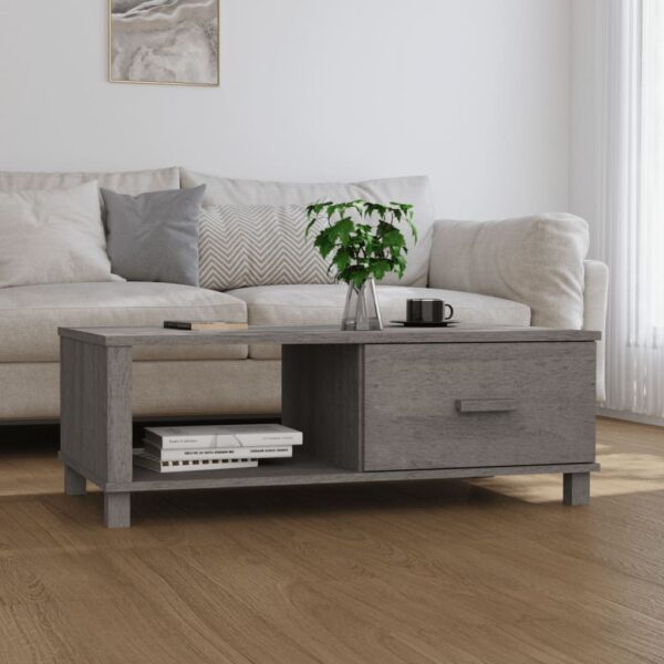 vidaXL Coffee Table HAMAR Light Gray 39.4"x21.7"x13.8" Solid Wood Pine