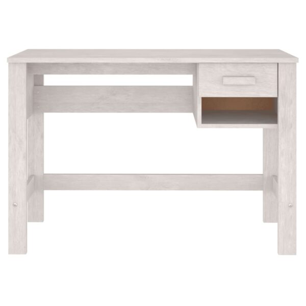 vidaXL Desk HAMAR White 43.3"x15.7"x29.5" Solid Wood Pine - Image 5