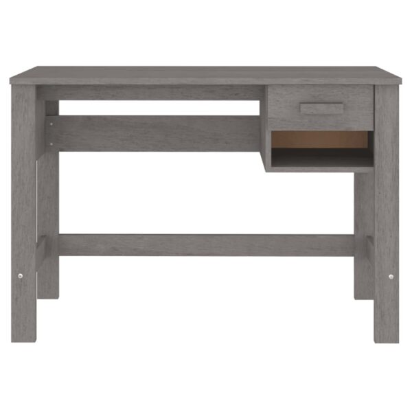 vidaXL Desk HAMAR Light Gray 43.3"x15.7"x29.5" Solid Wood Pine - Image 5