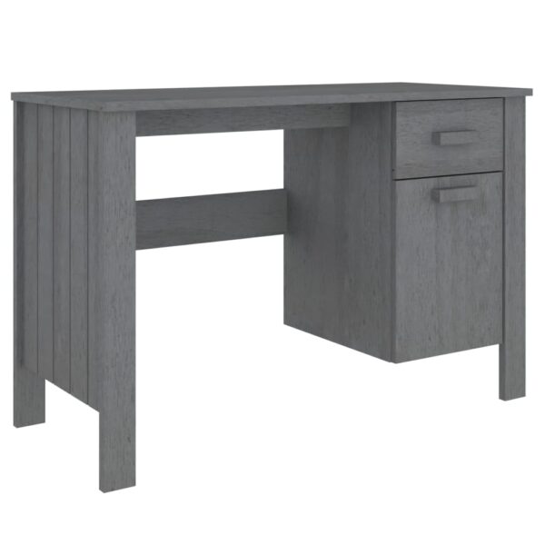 vidaXL Desk HAMAR Dark Gray 44.5"x19.7"x29.5" Solid Wood Pine - Image 2