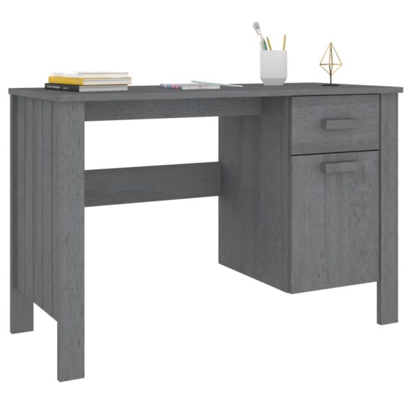 vidaXL Desk HAMAR Dark Gray 44.5"x19.7"x29.5" Solid Wood Pine - Image 4