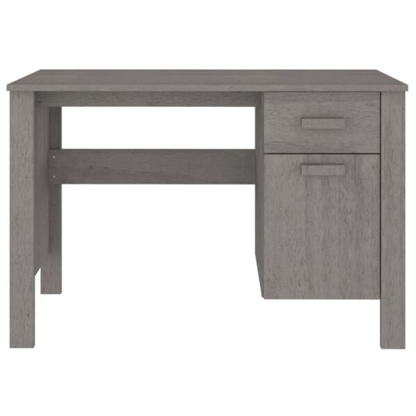 vidaXL Desk HAMAR Light Gray 44.5"x19.7"x29.5" Solid Wood Pine - Image 5