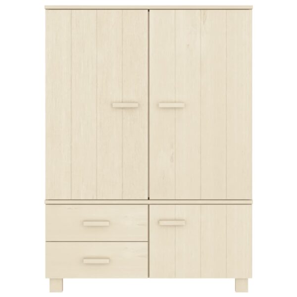 vidaXL Wardrobe HAMAR Honey Brown 39"x17.7"x53.9" Solid Wood Pine - Image 3