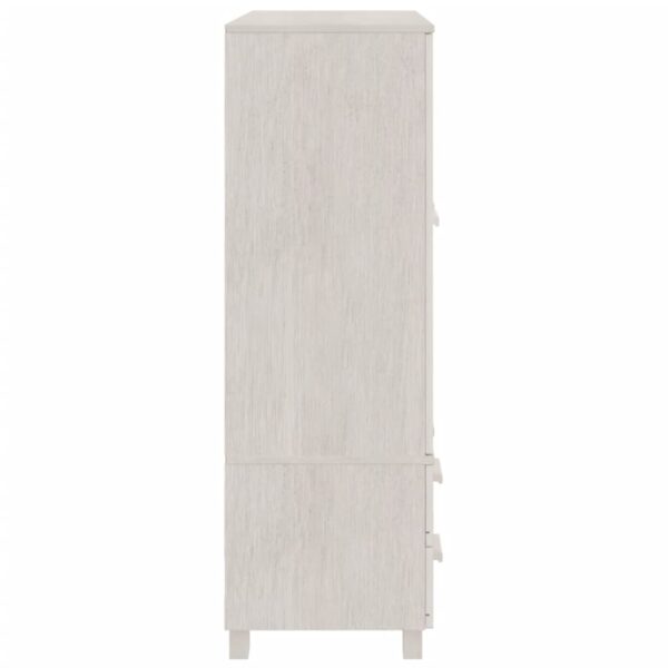 vidaXL Wardrobe HAMAR White 39"x17.7"x53.9" Solid Wood Pine - Image 4