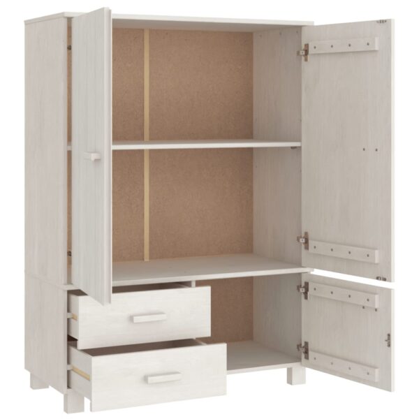 vidaXL Wardrobe HAMAR White 39"x17.7"x53.9" Solid Wood Pine - Image 5