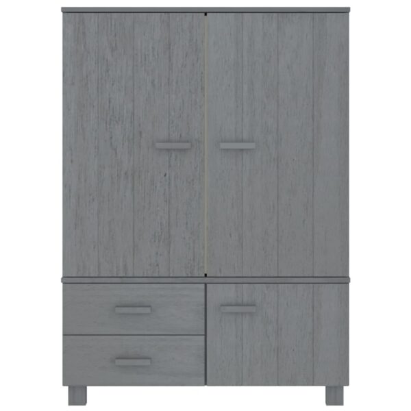 vidaXL Wardrobe HAMAR Dark Gray 39"x17.7"x53.9" Solid Wood Pine - Image 3