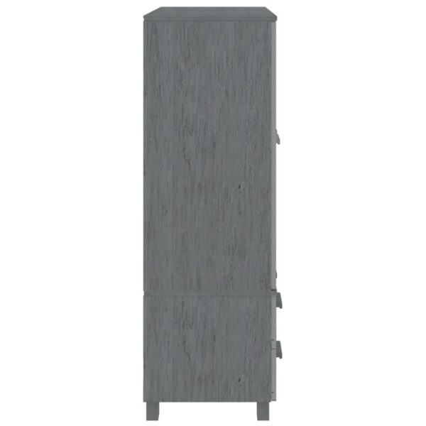 vidaXL Wardrobe HAMAR Dark Gray 39"x17.7"x53.9" Solid Wood Pine - Image 4