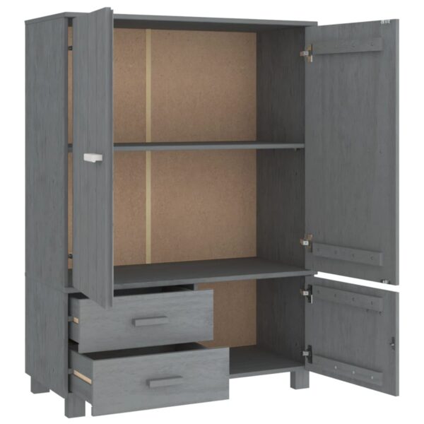 vidaXL Wardrobe HAMAR Dark Gray 39"x17.7"x53.9" Solid Wood Pine - Image 5