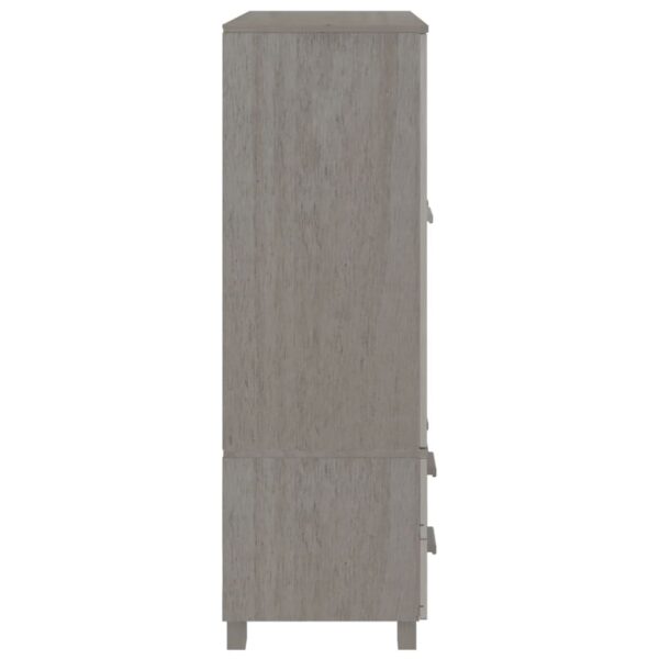 vidaXL Wardrobe HAMAR Light Gray 39"x17.7"x53.9" Solid Wood Pine - Image 4