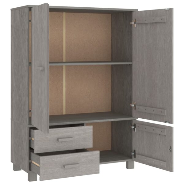 vidaXL Wardrobe HAMAR Light Gray 39"x17.7"x53.9" Solid Wood Pine - Image 5