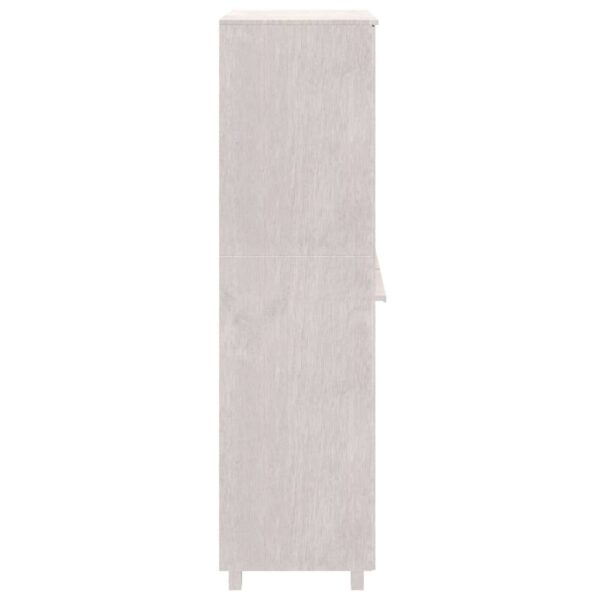 vidaXL Wardrobe HAMAR White 35"x19.7"x70.9" Solid Wood Pine - Image 5