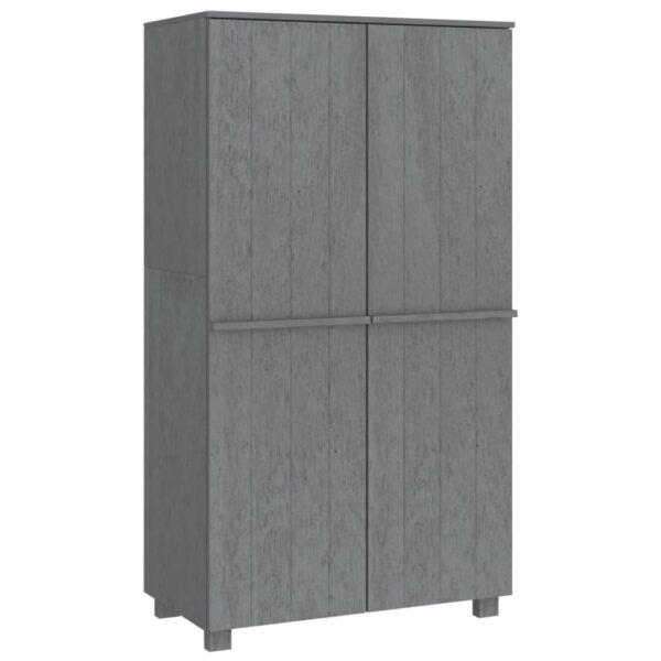 vidaXL Wardrobe HAMAR Dark Gray 35"x19.7"x70.9" Solid Wood Pine - Image 2