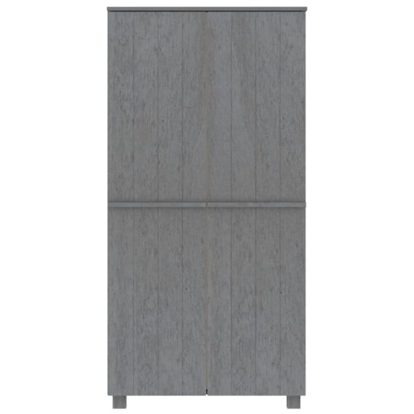 vidaXL Wardrobe HAMAR Dark Gray 35"x19.7"x70.9" Solid Wood Pine - Image 3