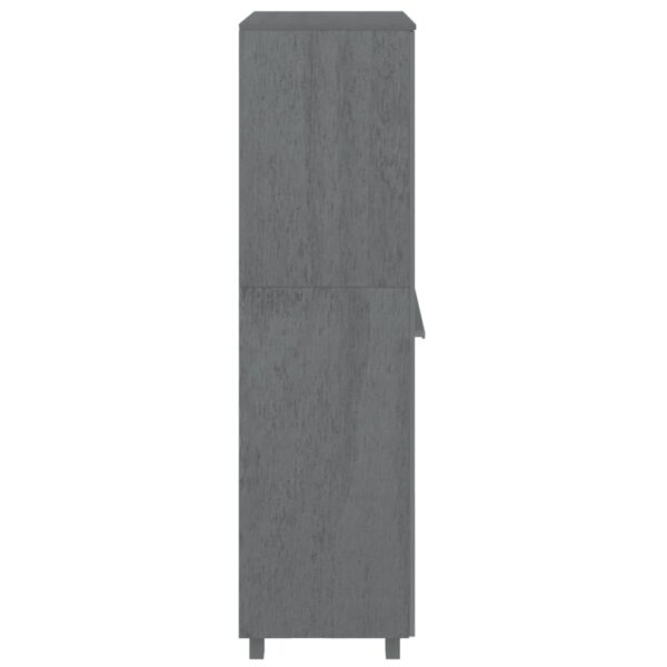 vidaXL Wardrobe HAMAR Dark Gray 35"x19.7"x70.9" Solid Wood Pine - Image 4