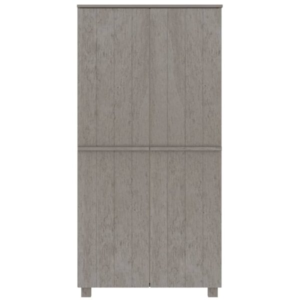 vidaXL Wardrobe HAMAR Light Gray 35"x19.7"x70.9" Solid Wood Pine - Image 3