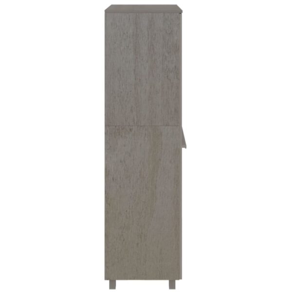 vidaXL Wardrobe HAMAR Light Gray 35"x19.7"x70.9" Solid Wood Pine - Image 4