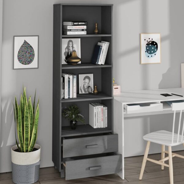 vidaXL Highboard HAMAR Dark Gray 23.6"x13.8"x70.9" Solid Wood Pine - Image 4