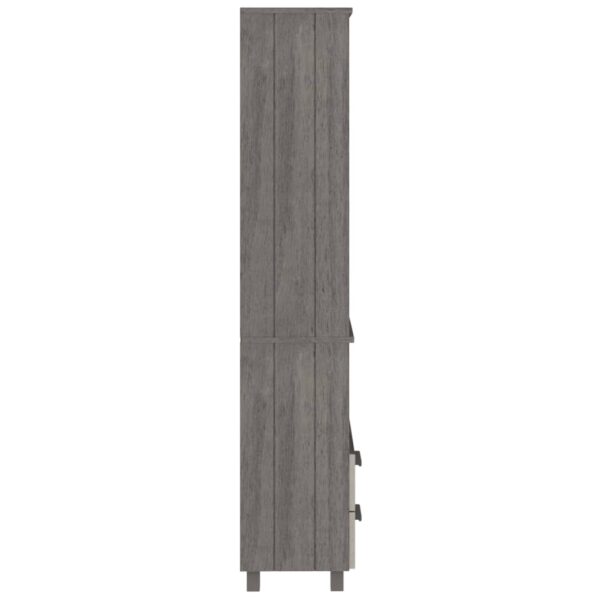 vidaXL Highboard HAMAR Light Gray 23.6"x13.8"x70.9" Solid Wood Pine - Image 7