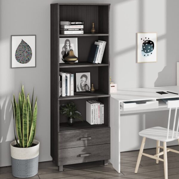 vidaXL Highboard HAMAR Light Gray 23.6"x13.8"x70.9" Solid Wood Pine