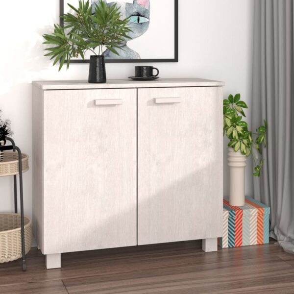 vidaXL Sideboard HAMAR White 33.5"x13.8"x31.5" Solid Wood Pine