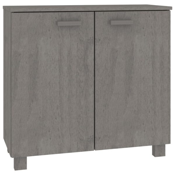 vidaXL Sideboard HAMAR Light Gray 33.5"x13.8"x31.5" Solid Wood Pine - Image 2