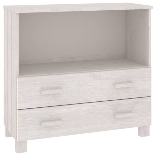 vidaXL Sideboard HAMAR White 33.5"x13.8"x31.5" Solid Wood Pine - Image 2