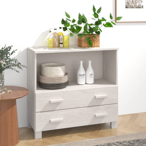 vidaXL Sideboard HAMAR White 33.5"x13.8"x31.5" Solid Wood Pine