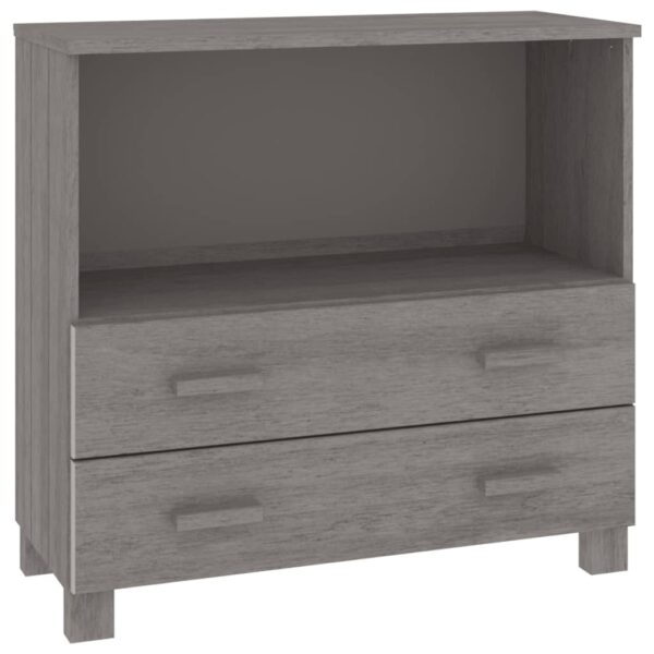 vidaXL Sideboard HAMAR Light Gray 33.5"x13.8"x31.5" Solid Wood Pine - Image 2