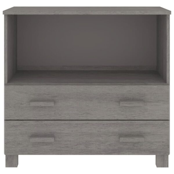 vidaXL Sideboard HAMAR Light Gray 33.5"x13.8"x31.5" Solid Wood Pine - Image 5