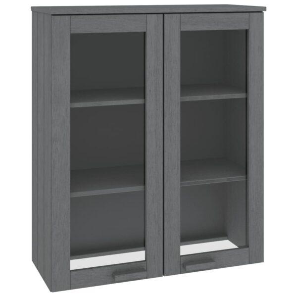 vidaXL Top for Highboard HAMAR Dark Gray 33.5"x13.8"x39.4" Solid Wood Pine - Image 2