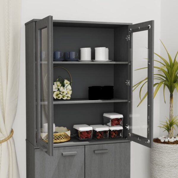 vidaXL Top for Highboard HAMAR Dark Gray 33.5"x13.8"x39.4" Solid Wood Pine - Image 6