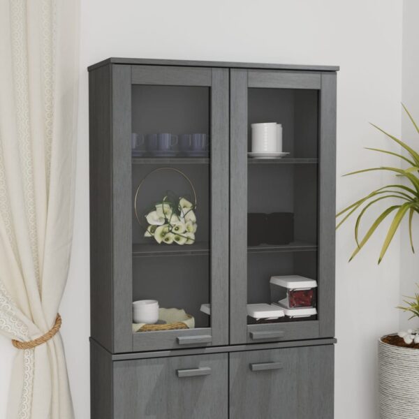 vidaXL Top for Highboard HAMAR Dark Gray 33.5"x13.8"x39.4" Solid Wood Pine