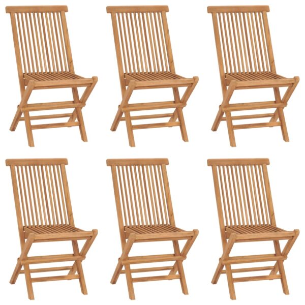 vidaXL Folding Patio Chairs 6 pcs Solid Teak Wood