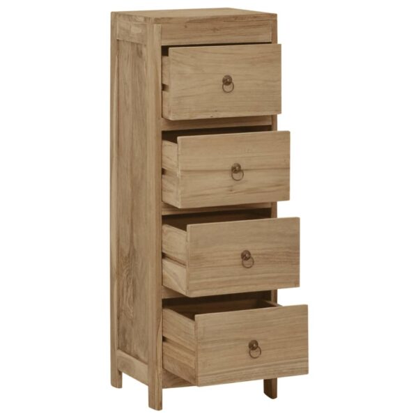 vidaXL Chest of Drawers 11.8"x11.8"x35.4" Solid Wood Teak - Image 3