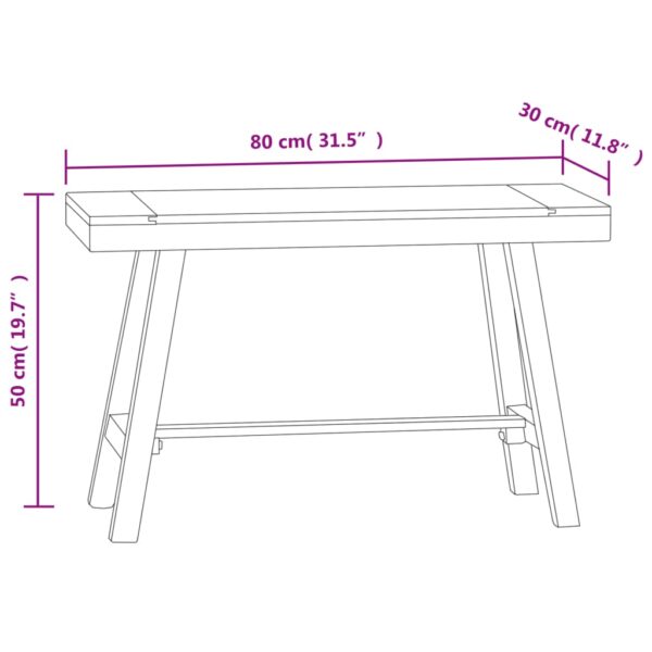 vidaXL Bench 31.5" Solid Wood Teak - Image 6