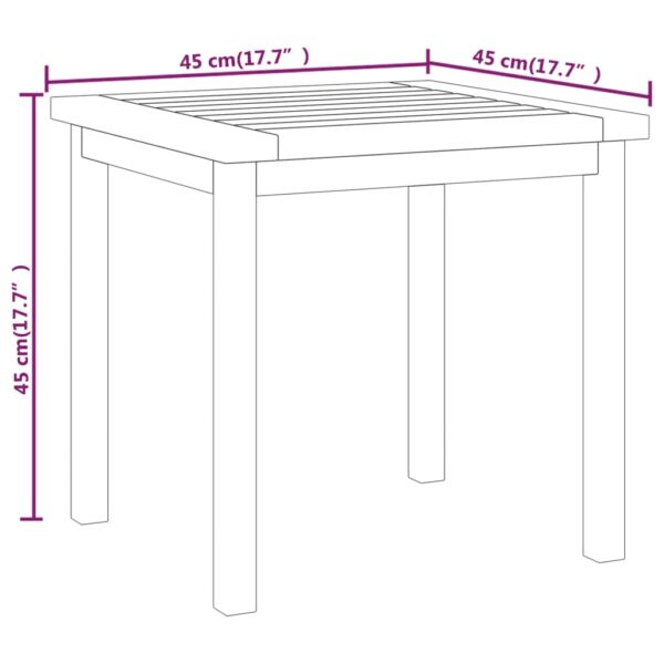 vidaXL Side Table 17.7"x17.7"x17.7" Solid Wood Teak - Image 5