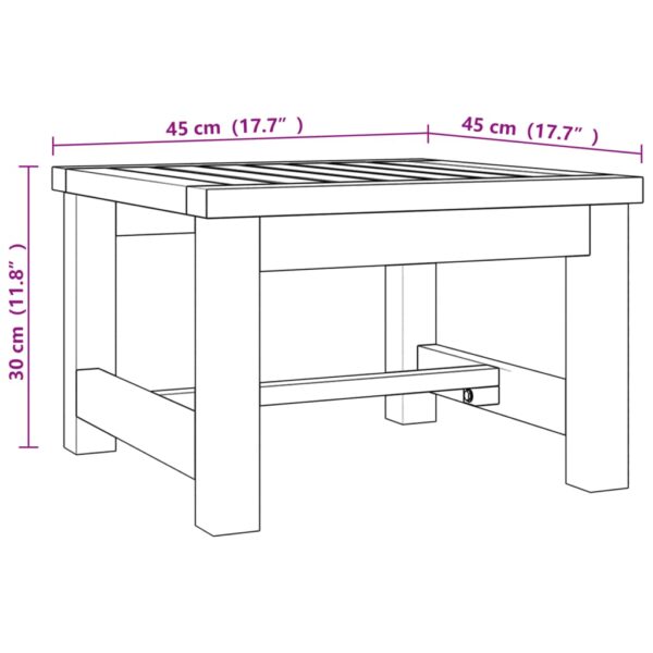 vidaXL Coffee Table 17.7"x17.7"x11.8" Solid Wood Teak - Image 7