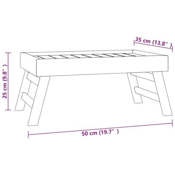 vidaXL Folding Tray 21.7"x13.8"x9.8" Solid Wood Teak - Image 7