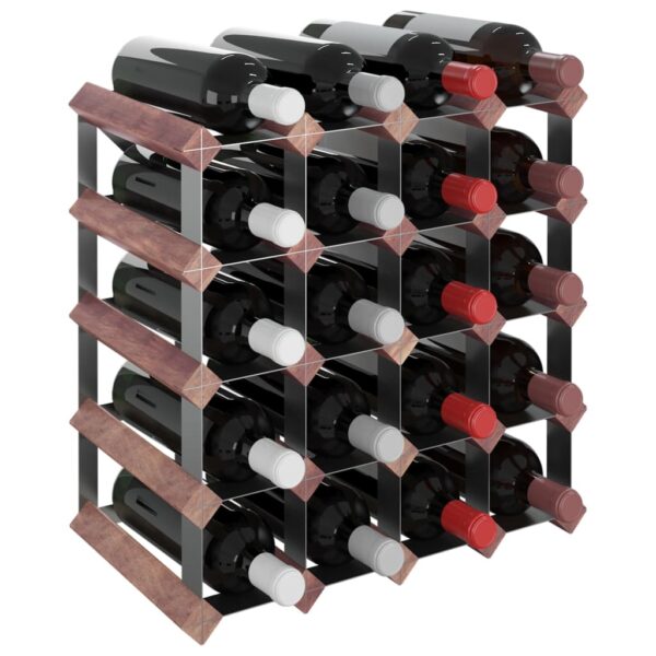 vidaXL Wine Rack for 20 Bottles Brown Solid Wood Pine - Image 3