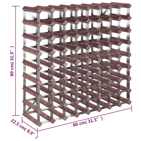 vidaXL Wine Rack for 72 Bottles Brown Solid Wood Pine - Image 8