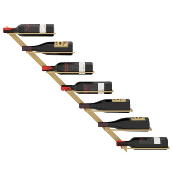 vidaXL Wall-mounted Wine Rack for 7 Bottles Gold Metal - Image 3