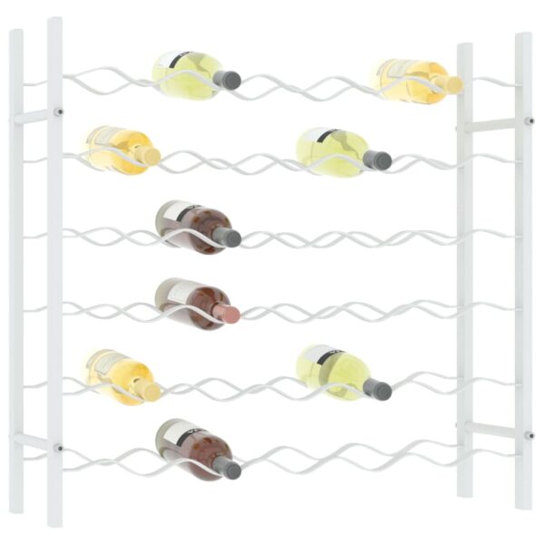 vidaXL Wine Rack for 36 Bottles White Metal - Image 3